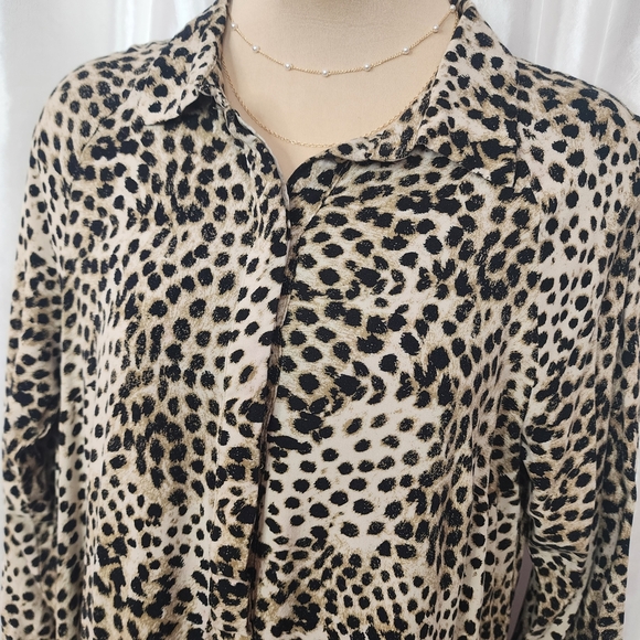 H&M Black and Cream Long Sleeve Dress - Picture 4 of 6